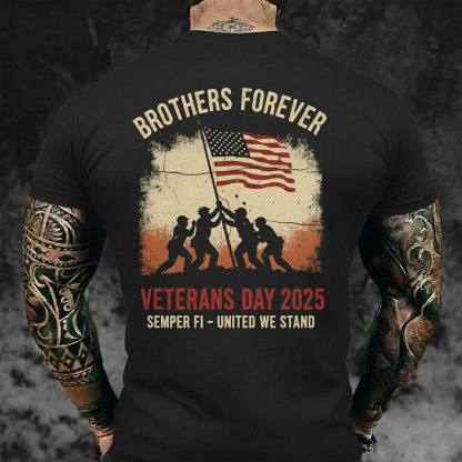 [Veterans Day Tribute] BROTHERS FOREVER: Iwo Jima Flag Raising Vintage Tee