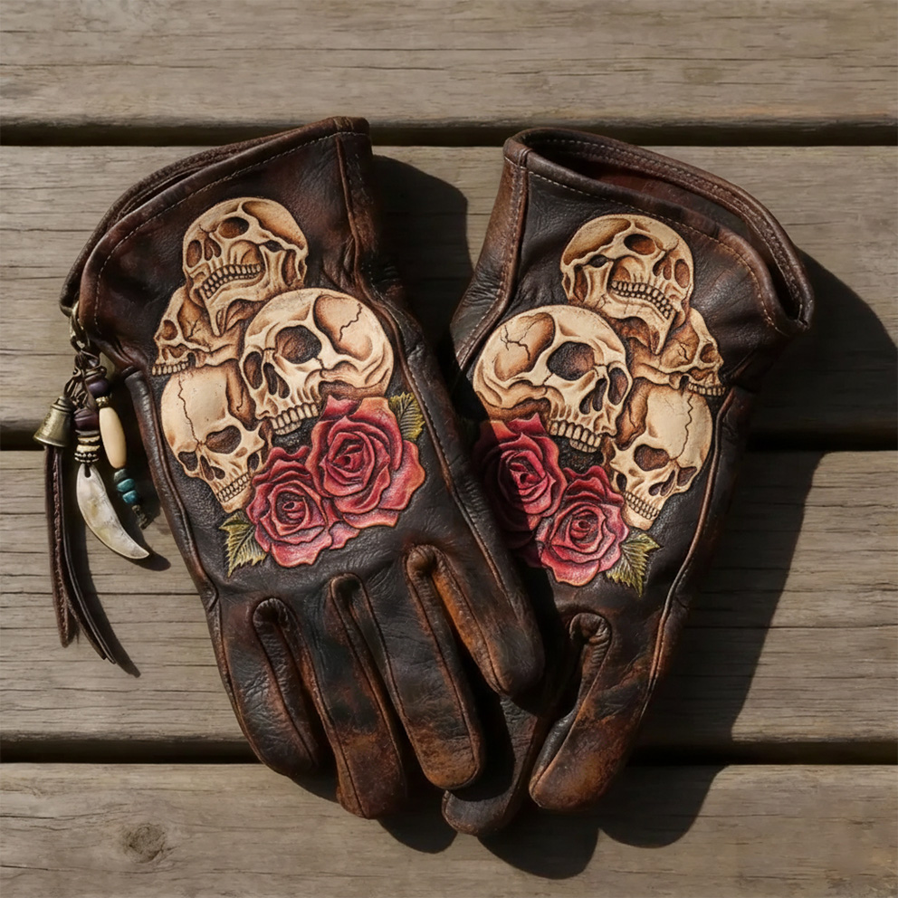 Patriotism Style Graphic Leather Gloves