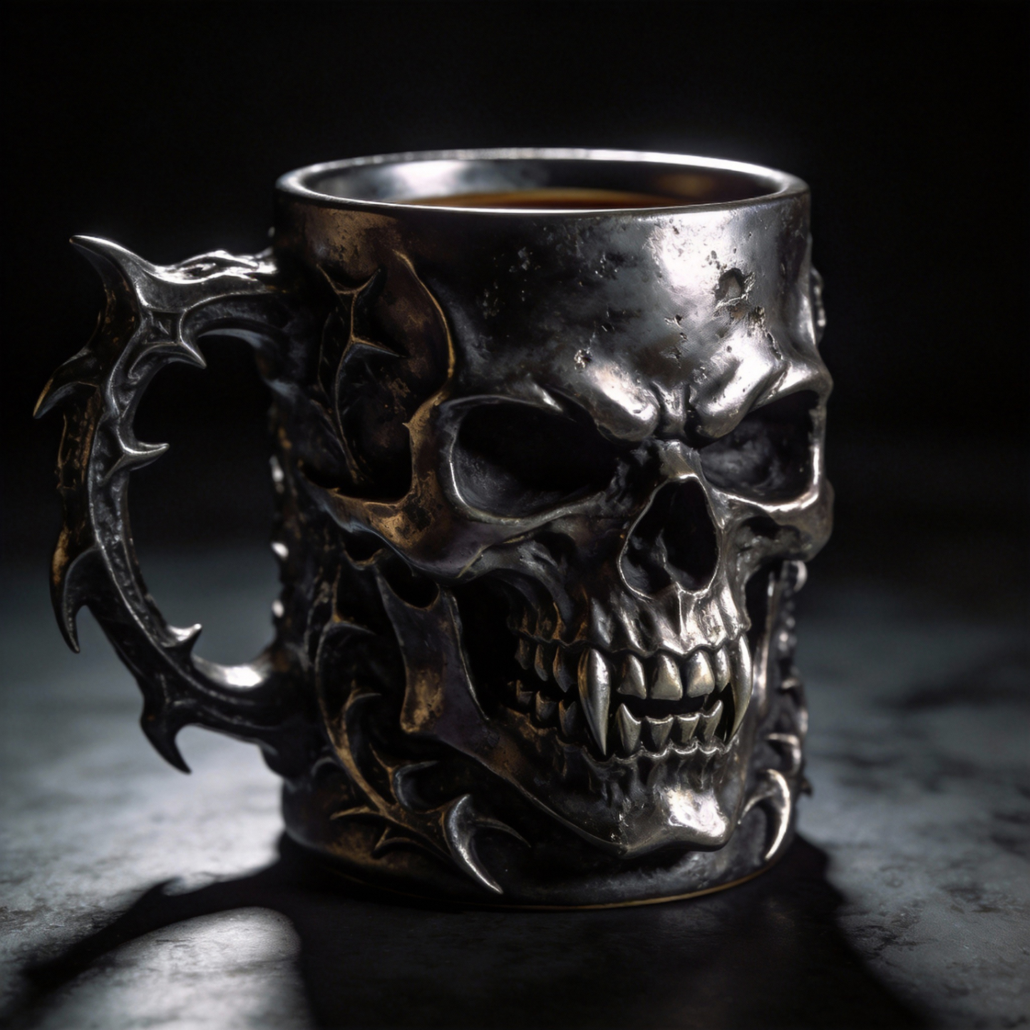 Gargoyle Handle & Stained Glass Detail Coffee Mug