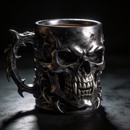 Gargoyle Handle & Stained Glass Detail Coffee Mug