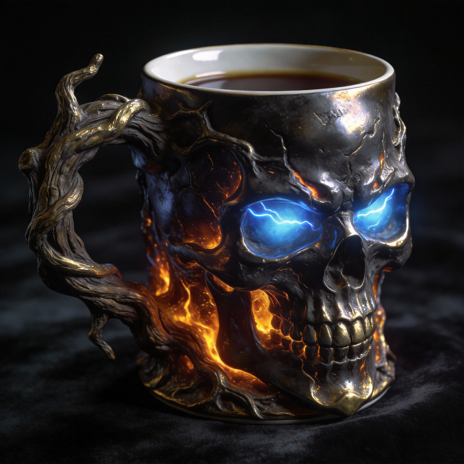 Dark Electric Soul Undead Skull Coffee Mug