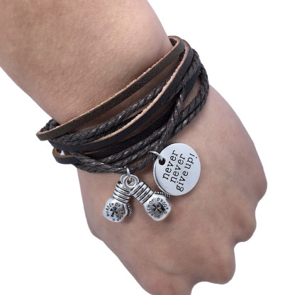 Never Never Give Up Boxing Bracelet