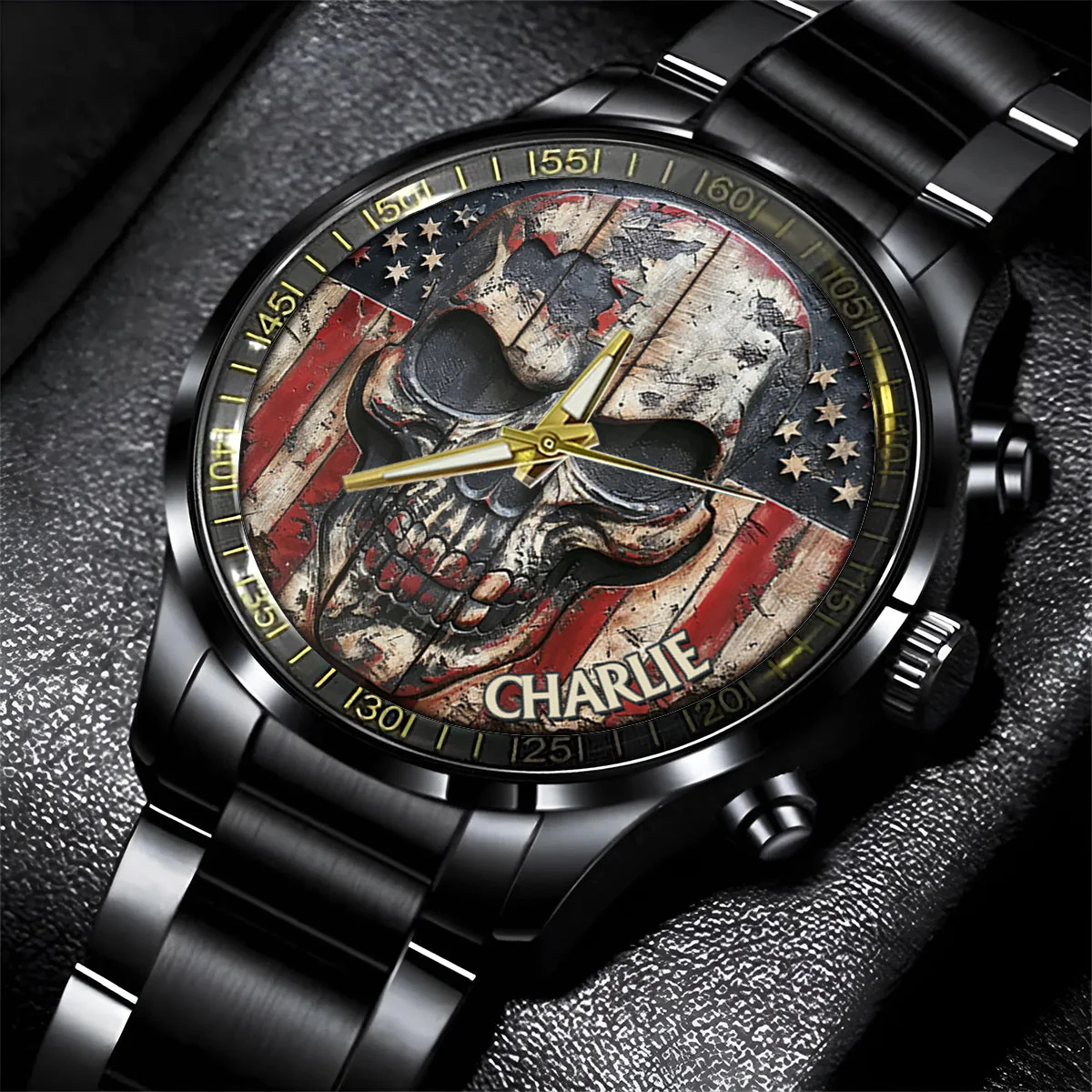 Patriotic Skull - Personalized Skull Hand Watch