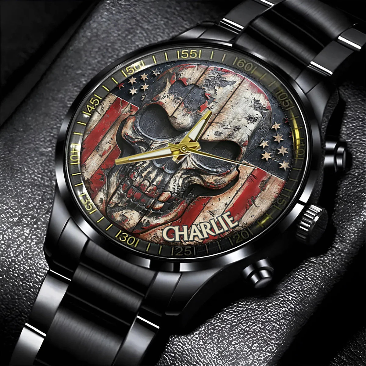 Patriotic Skull - Personalized Skull Hand Watch