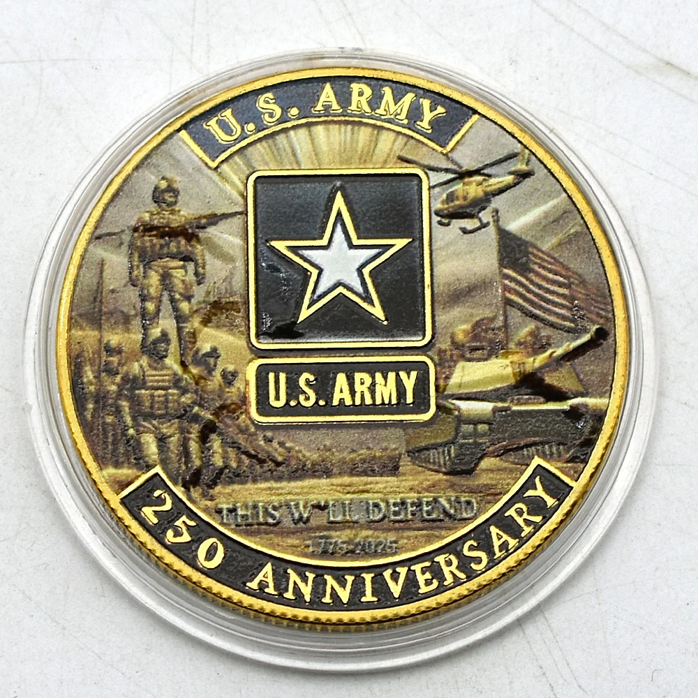 Military Patriotic US Army 250th Anniversary Commemorative Challenge Coin