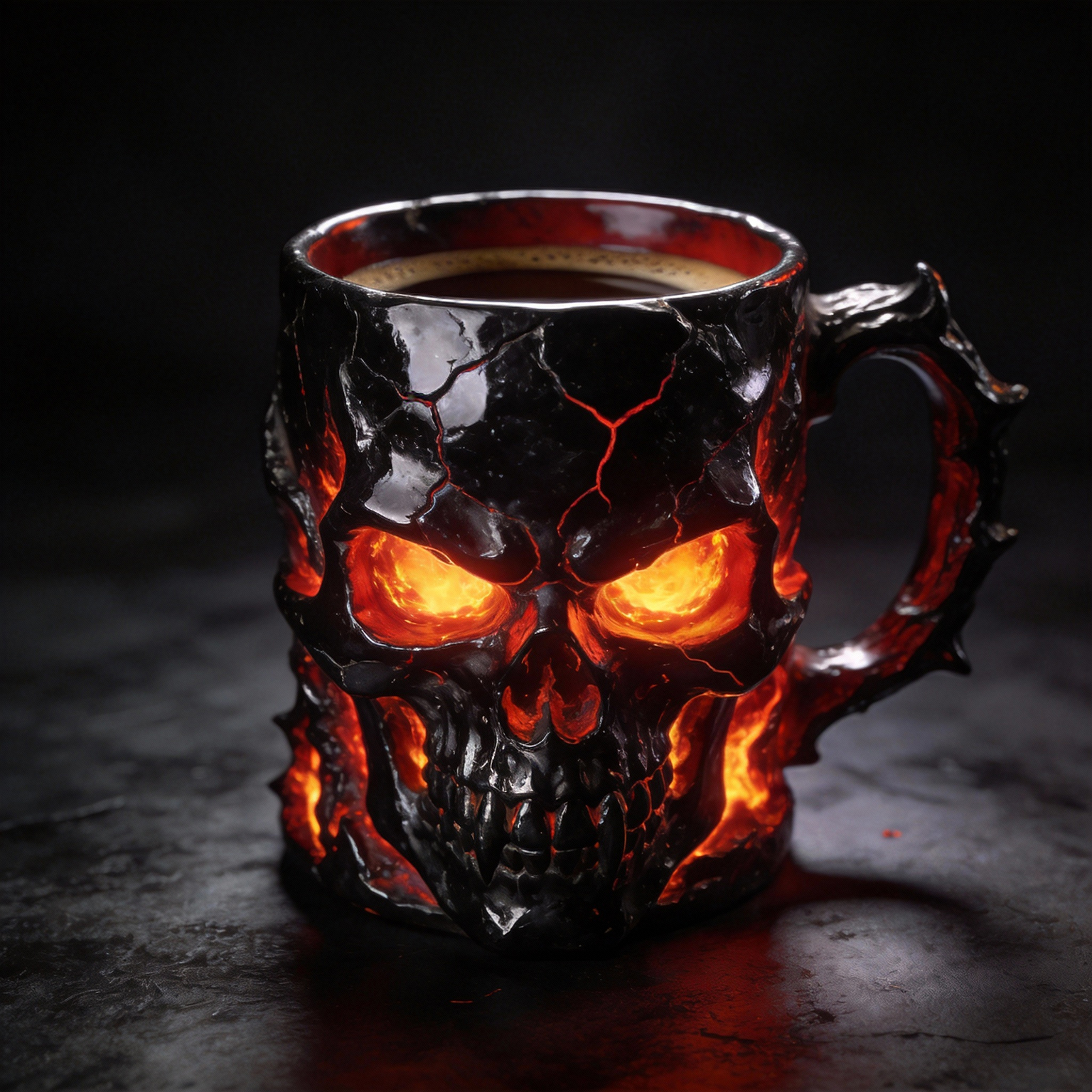 Lava Soul Skull Molten Magma Cracks Coffee Mug