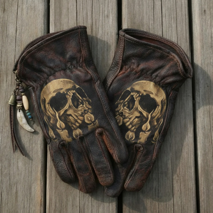 Gothic Skull Rider Motorcycle Gloves