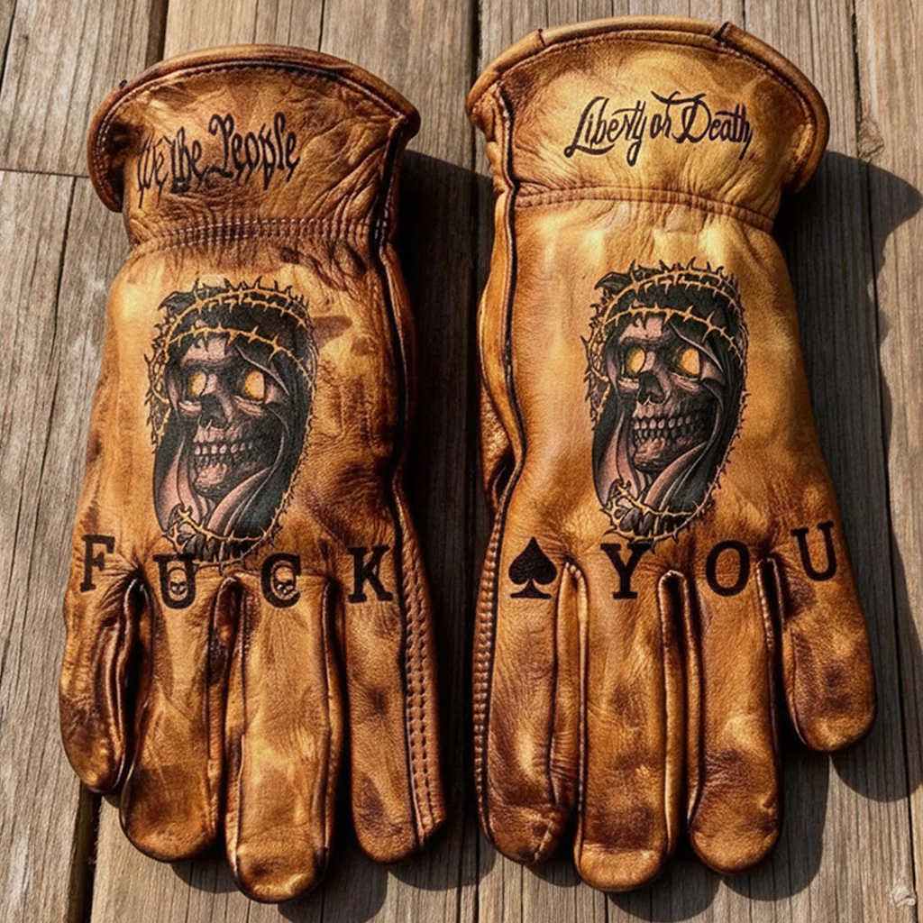 Gothic Skull Rider Motorcycle Gloves