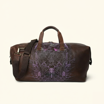 Vintage Tattoo Art Leather Edgy Graphics Duffel Bag