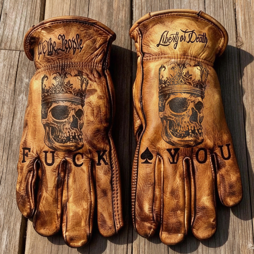 Gothic Skull Rider Motorcycle Gloves