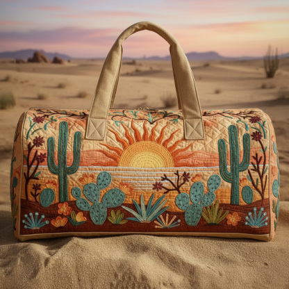 Vintage Western Style Quilted Weekender Bag