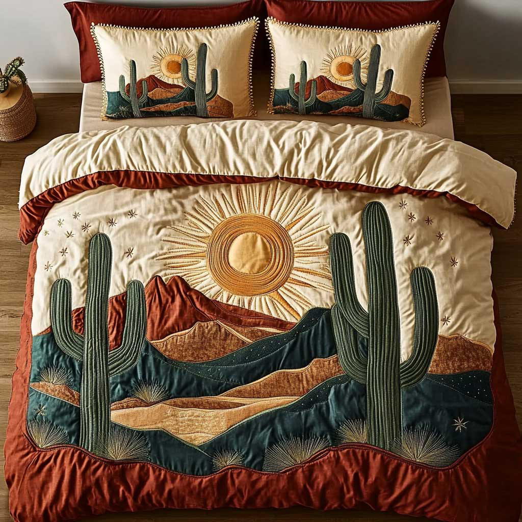Vintage Western Rustic Bedding 3-Piece Quilted Bedding Set