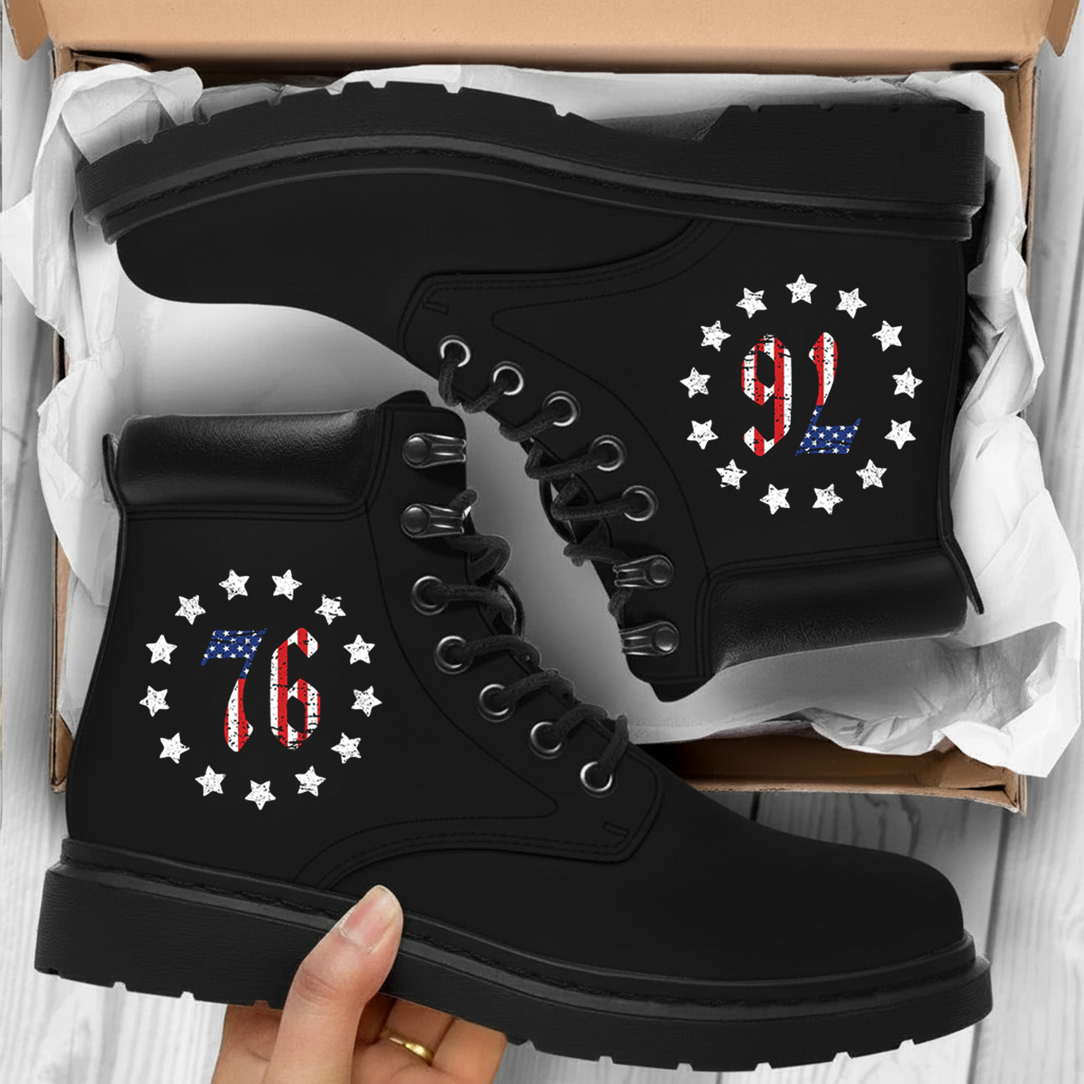 Gothic Skull Graphic Combat Boots