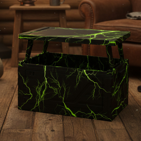 Cyberpunk Neon Lightning Print Foldable Storage Box 
