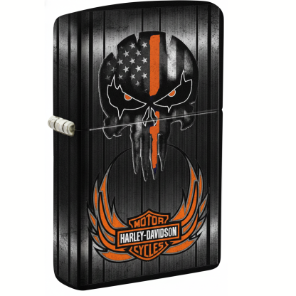 Tactical Military Flag Skeleton Punisher Style Windproof Metal Lighter