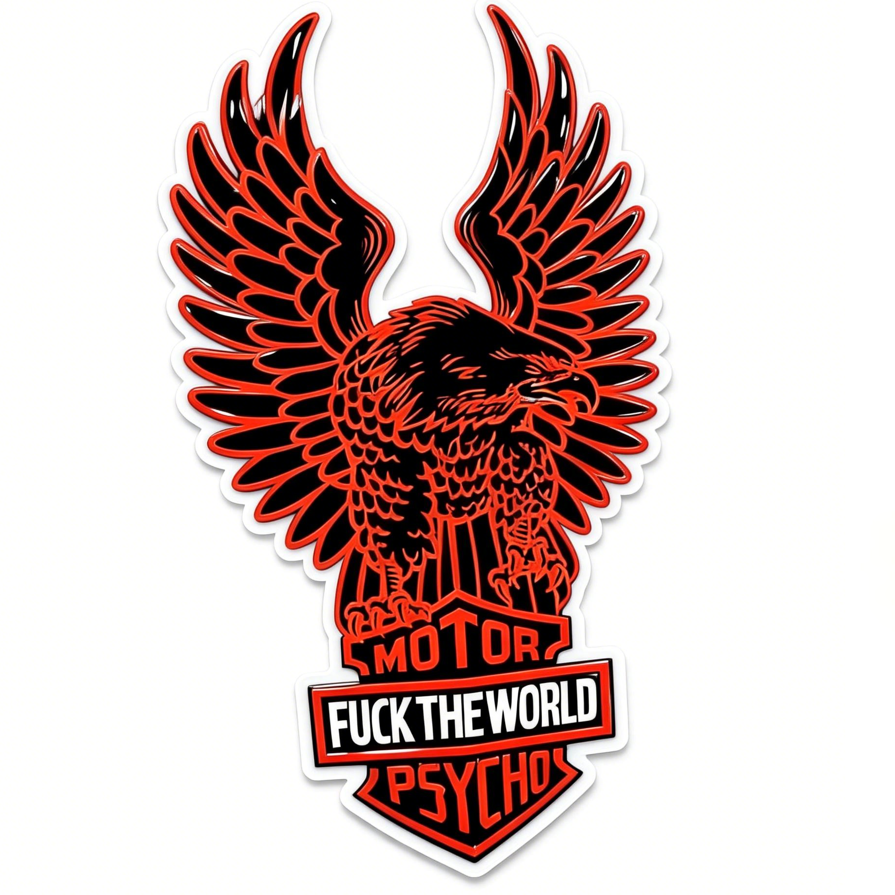 Street Punk Red Eagle Graphic Psycho Motorcycle Tank Decal