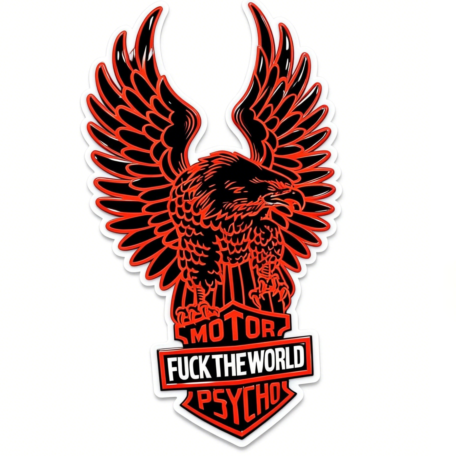 Street Punk Red Eagle Graphic Psycho Motorcycle Tank Decal