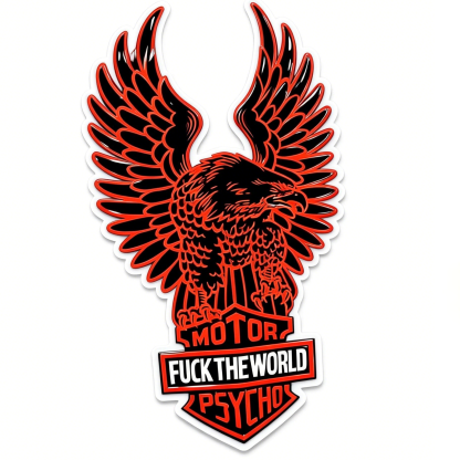 Street Punk Red Eagle Graphic Psycho Motorcycle Tank Decal