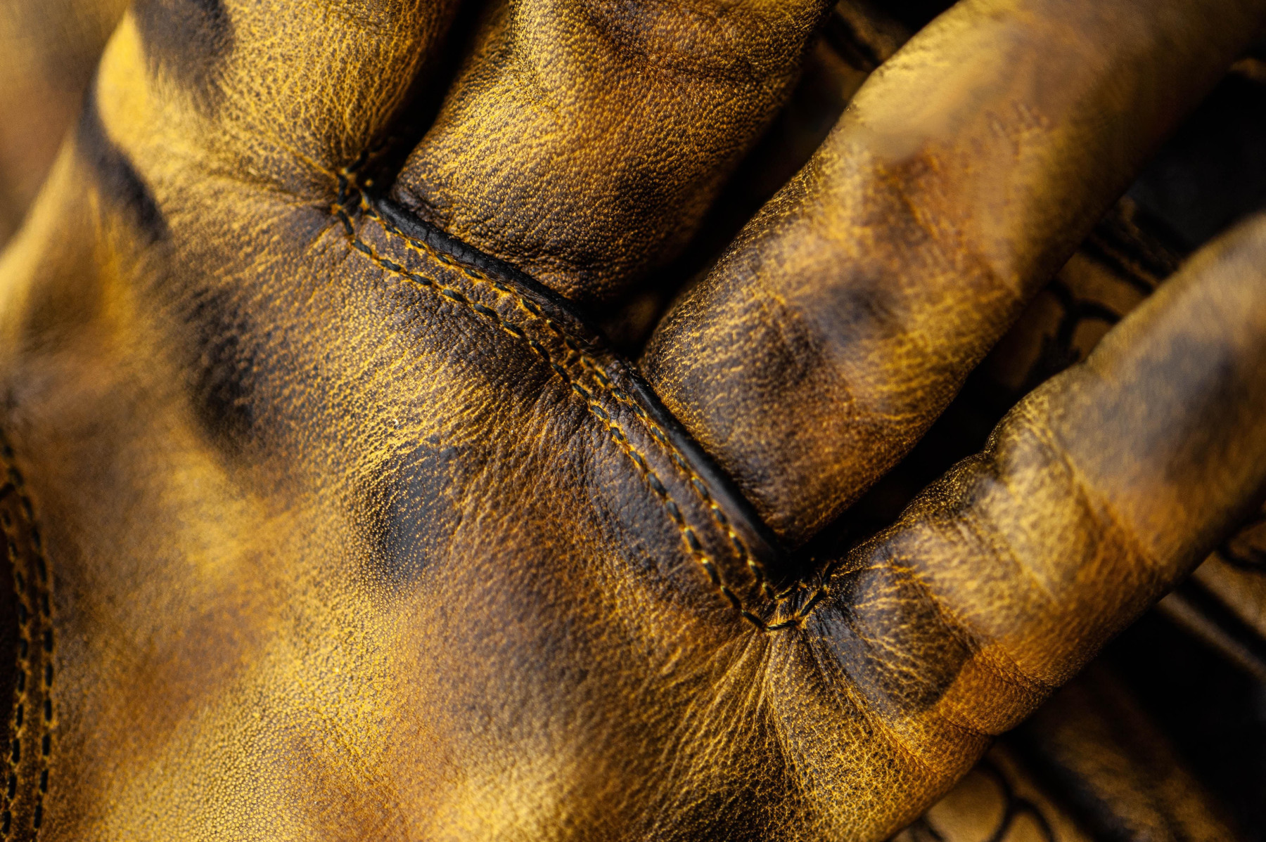 Vintage Distressed Leather Skull Printed Retro Motorcycle Riding Gloves