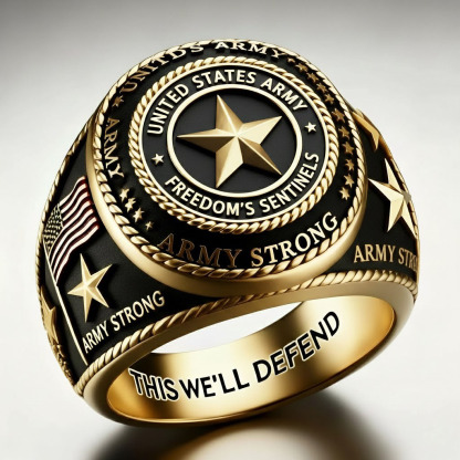 Patriotic U.S. Army Ring - Freedom's Sentinels Theme