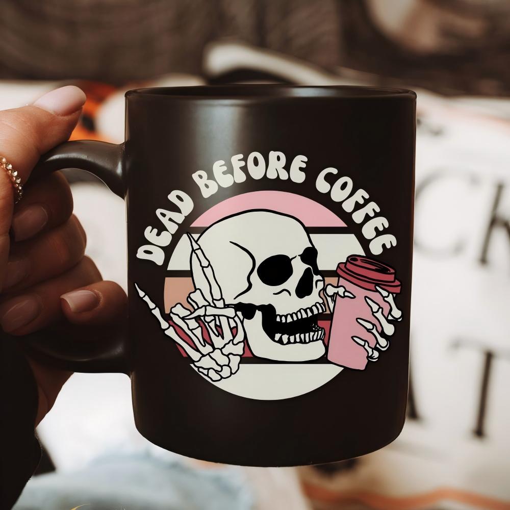 Gothic Coffee Mug – Skeleton Art Cup for Punk & Alternative Style