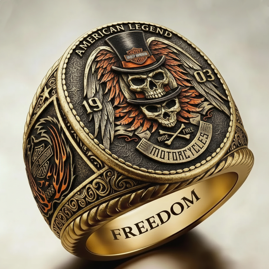 Harley-style pattern ring