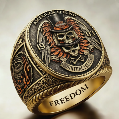 Harley-style pattern ring