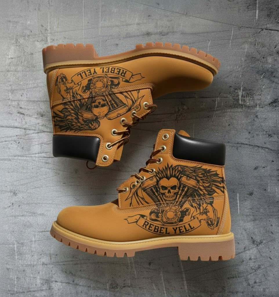 Rebel Skull Motorcycle Boots