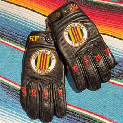 Vintage Style Pattern Motorcycle Riding Gloves