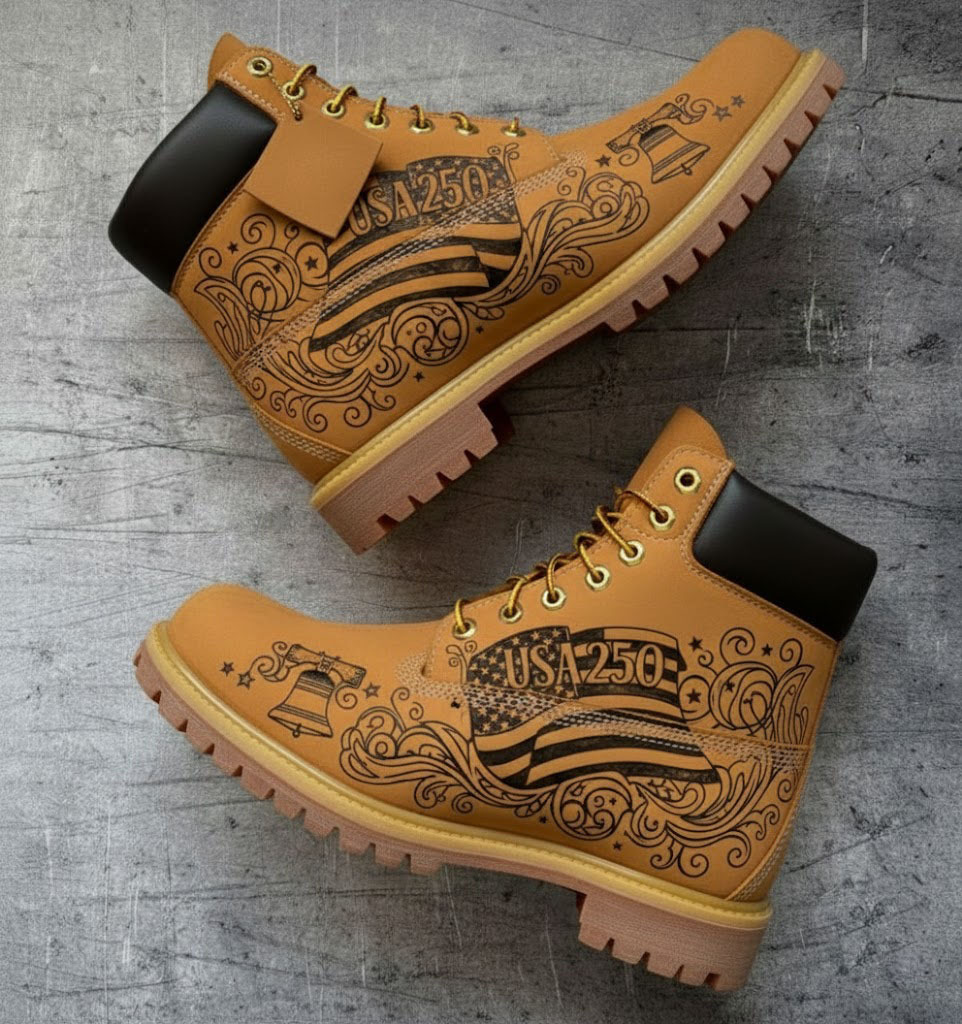 Men's Vintage Skull Biker Boots- "Freedom Soul" Collection