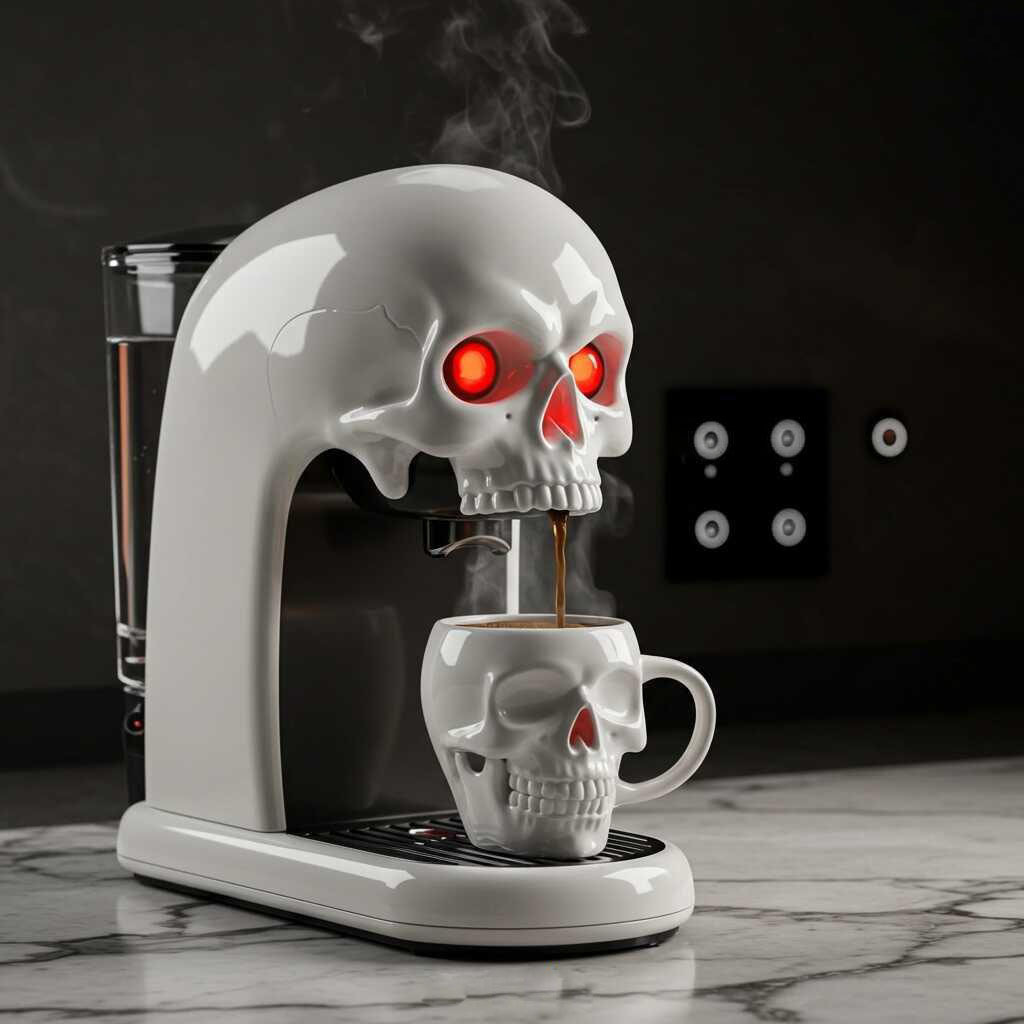 Skull Style Coffee Machine | Brew with Dark Attitude
