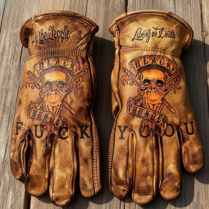 Patriotism Style Graphic Leather Gloves