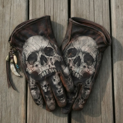 Gothic Skull Rider Motorcycle Gloves