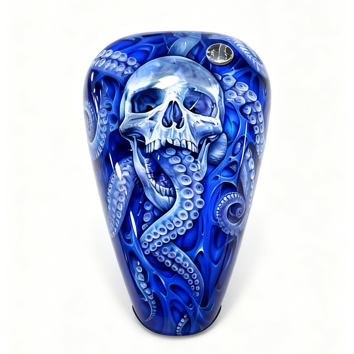 Airbrush Artistic Blue Octopus Skull Surreal Fantasy Motorcycle Tank Decal