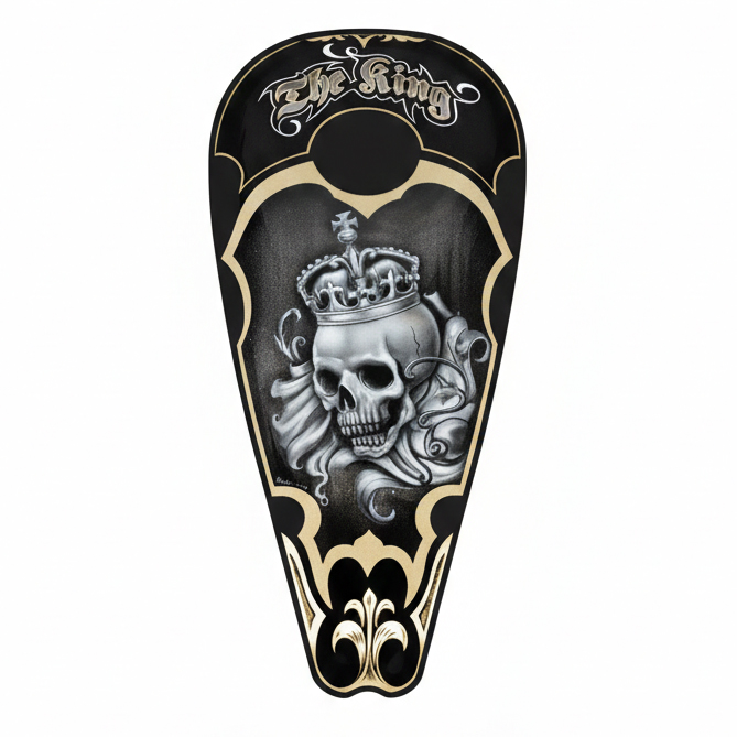 Regal gothic style crowned skull gold filigree Motorcycle Gas Tank Decal