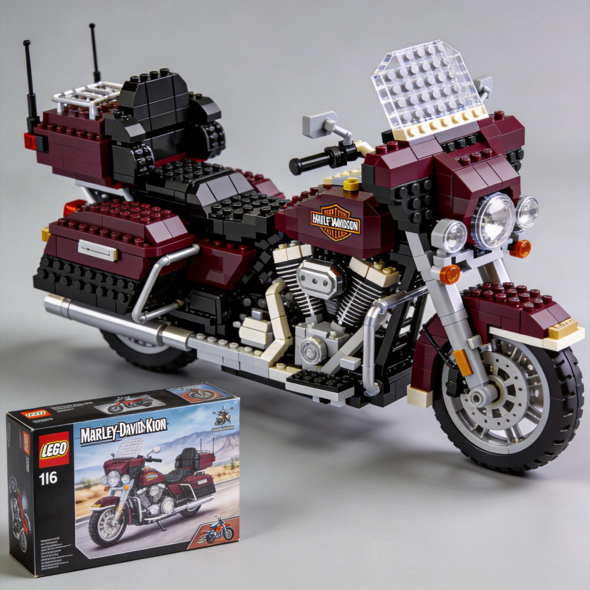 Adult Harley-Davidson motorcycle building blocks