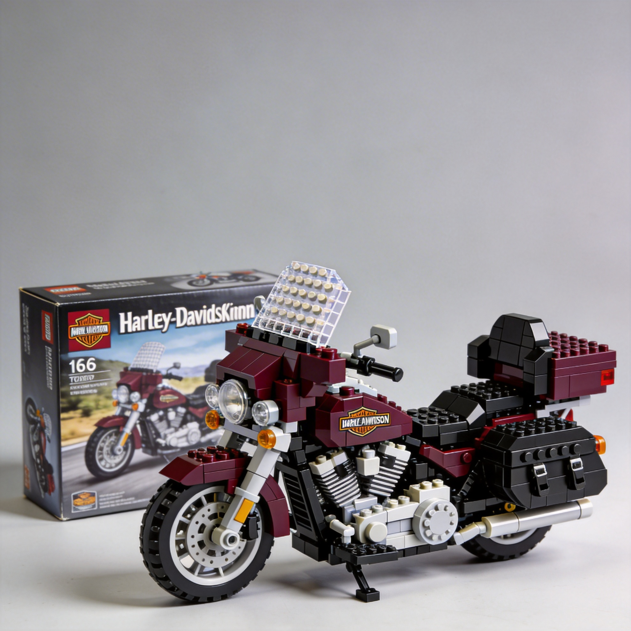 Adult Harley-Davidson motorcycle building blocks