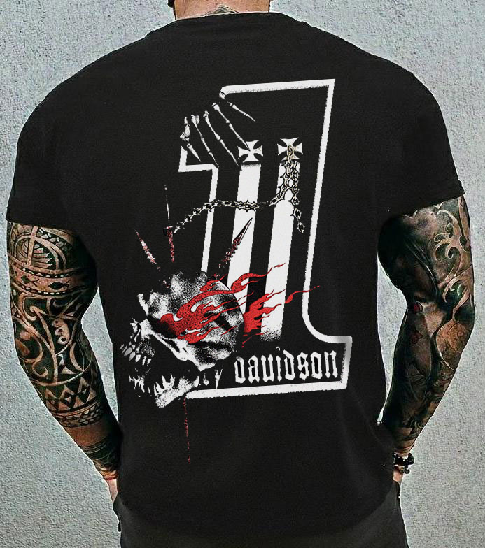 Red Flame Skull Attack Shirt