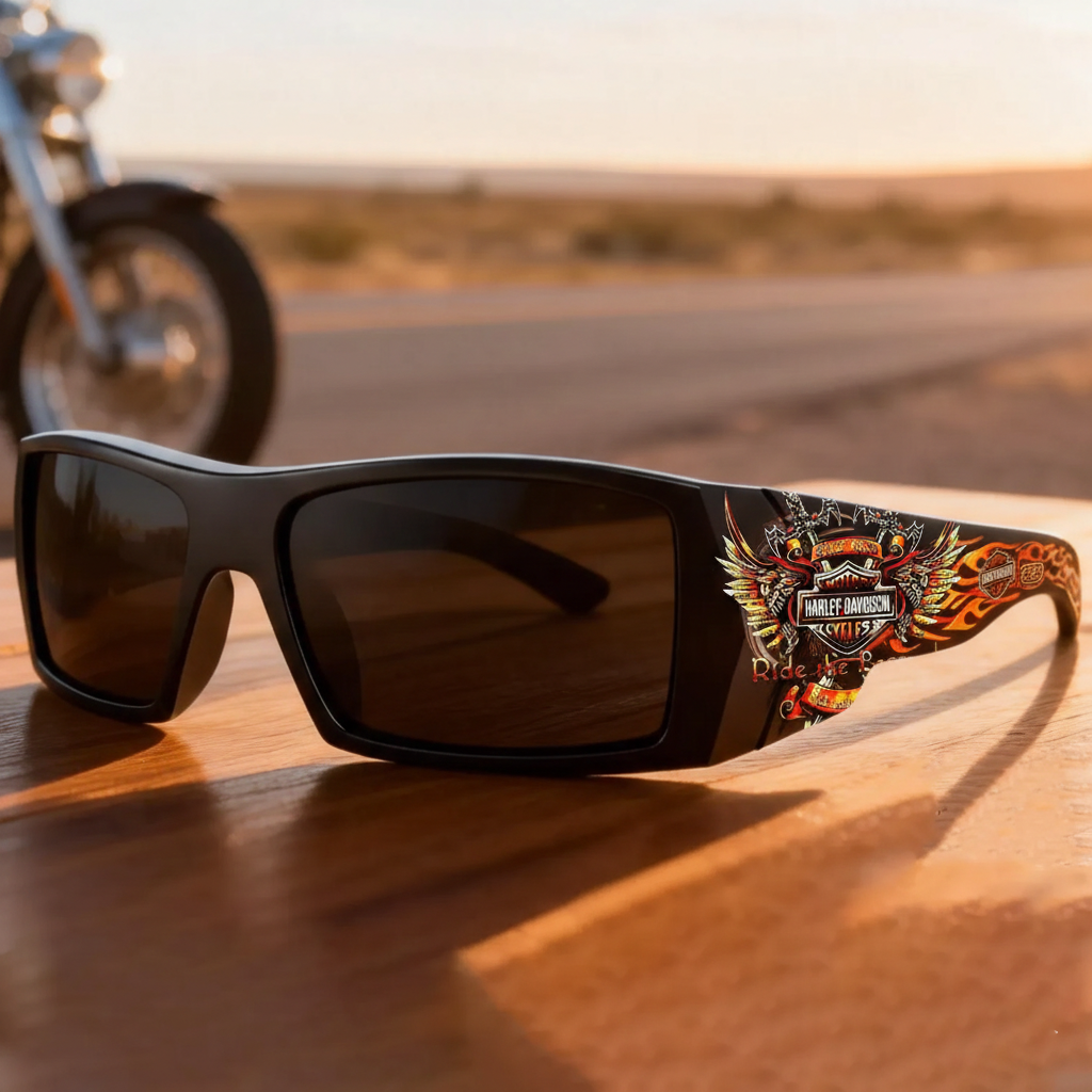 Painted Design Harley-Inspired Rider Sunglasses