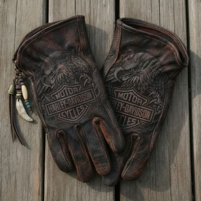 Vintage Style Gothic Pattern Motorcycle Riding Gloves