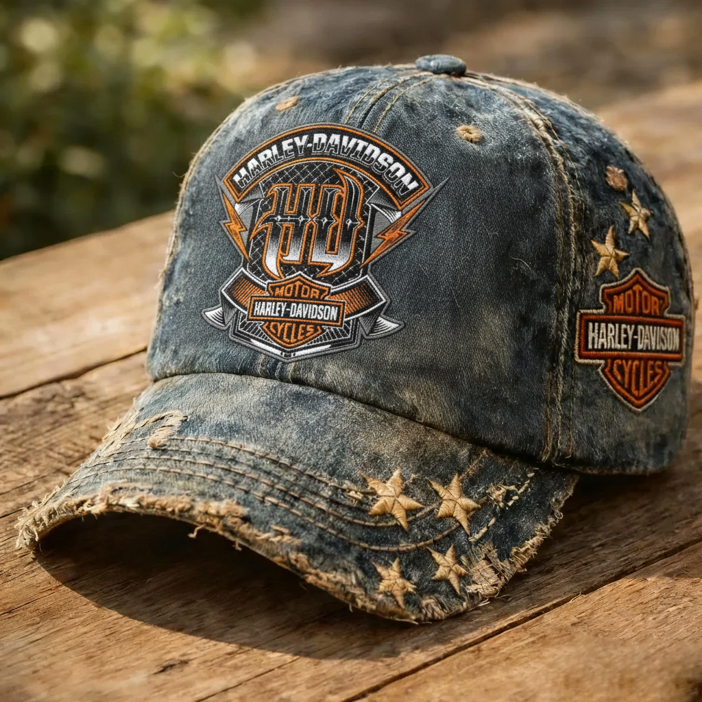 Vintage Distressed Pattern Outdoor Baseball Cap