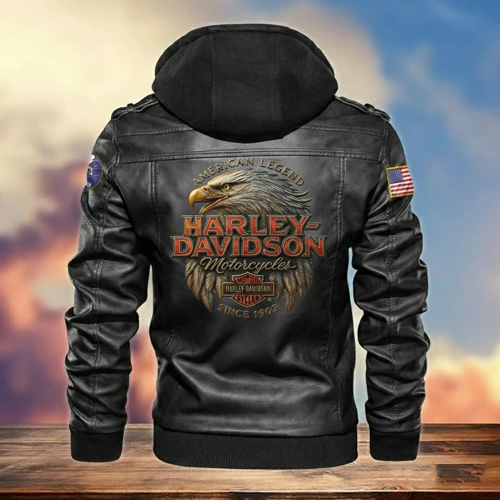 Biker Style Men's Retro Patterns Jacket