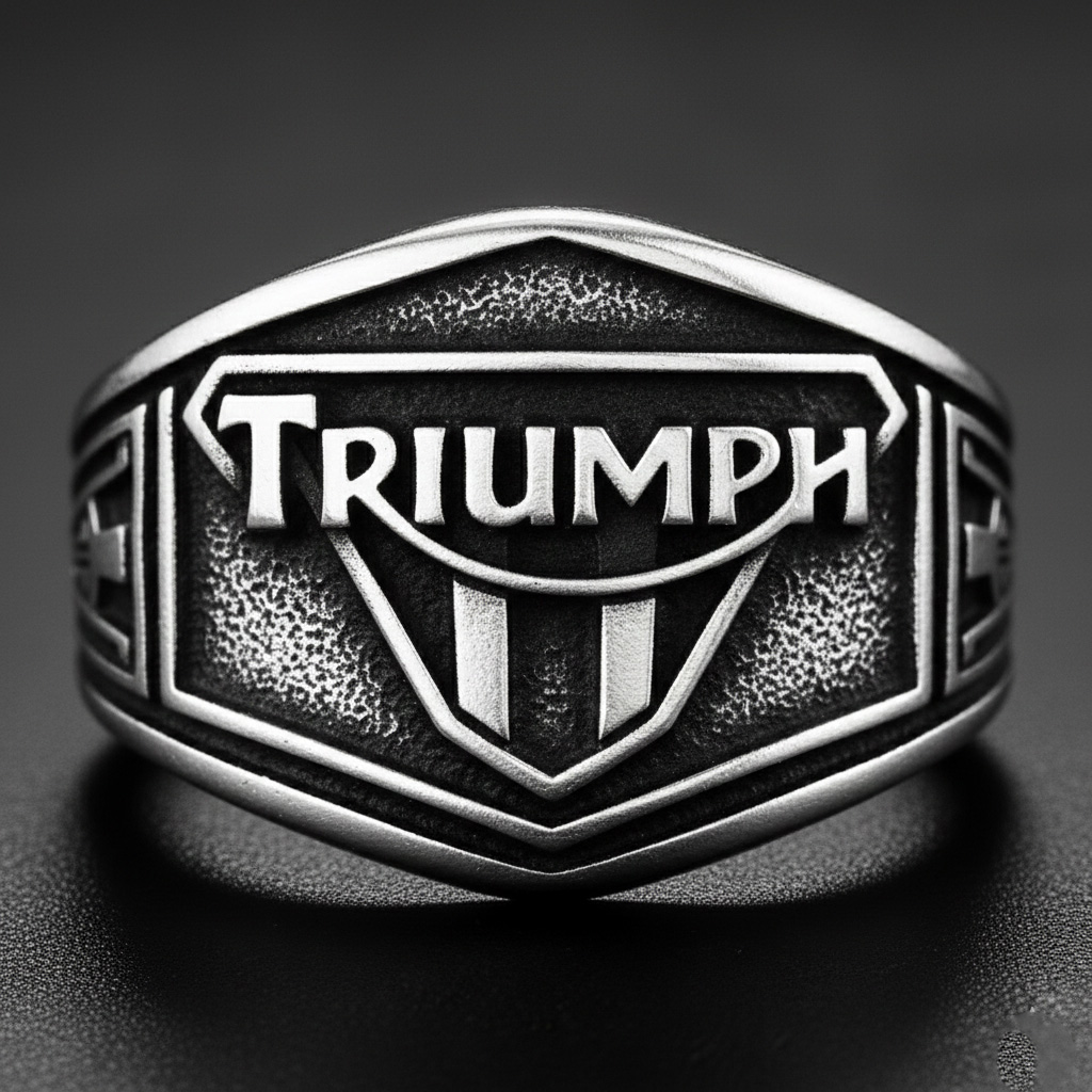 Men's Retro Biker Culture Heritage Logo Ring