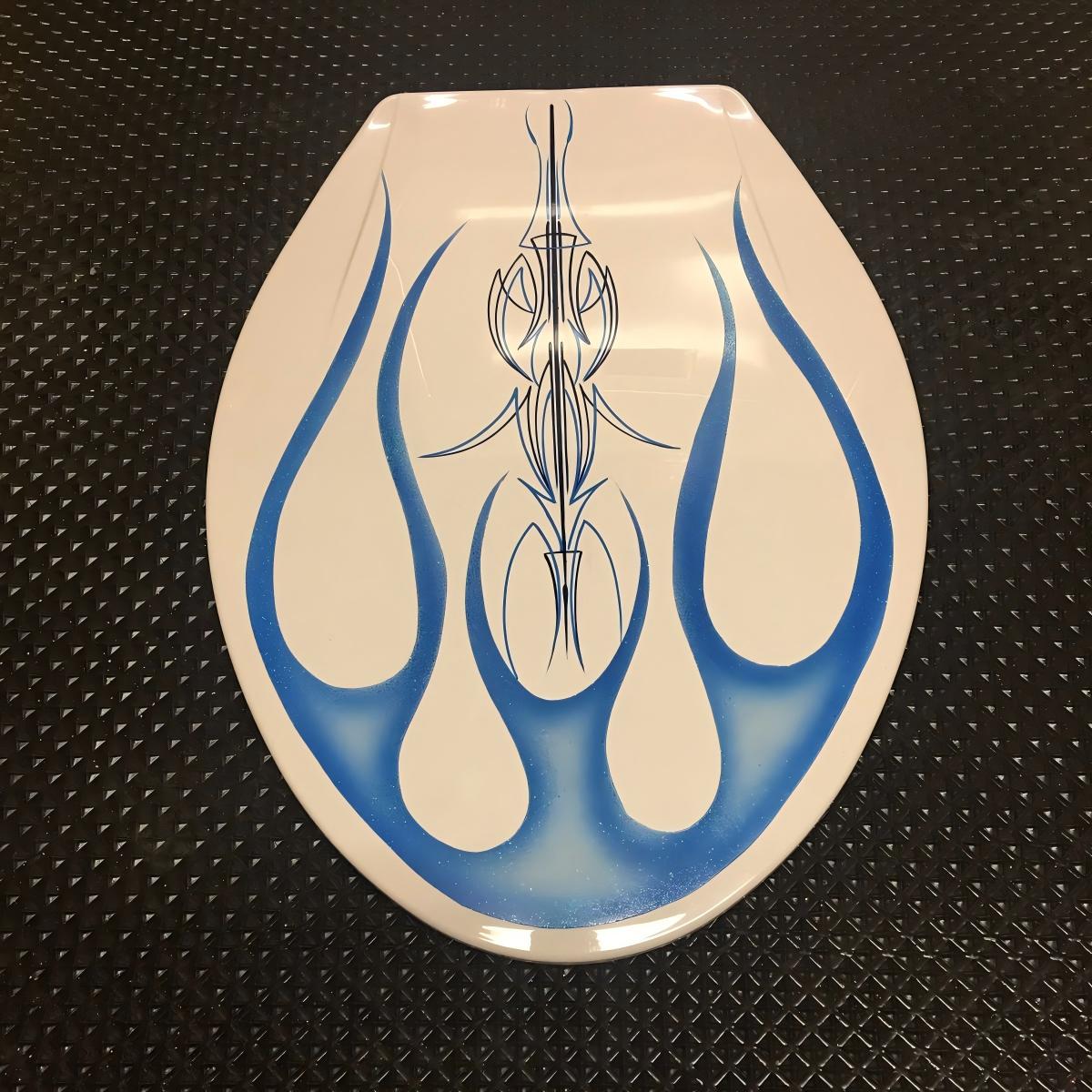American Blue Flame Pinstripe Toilet Lid Sticker