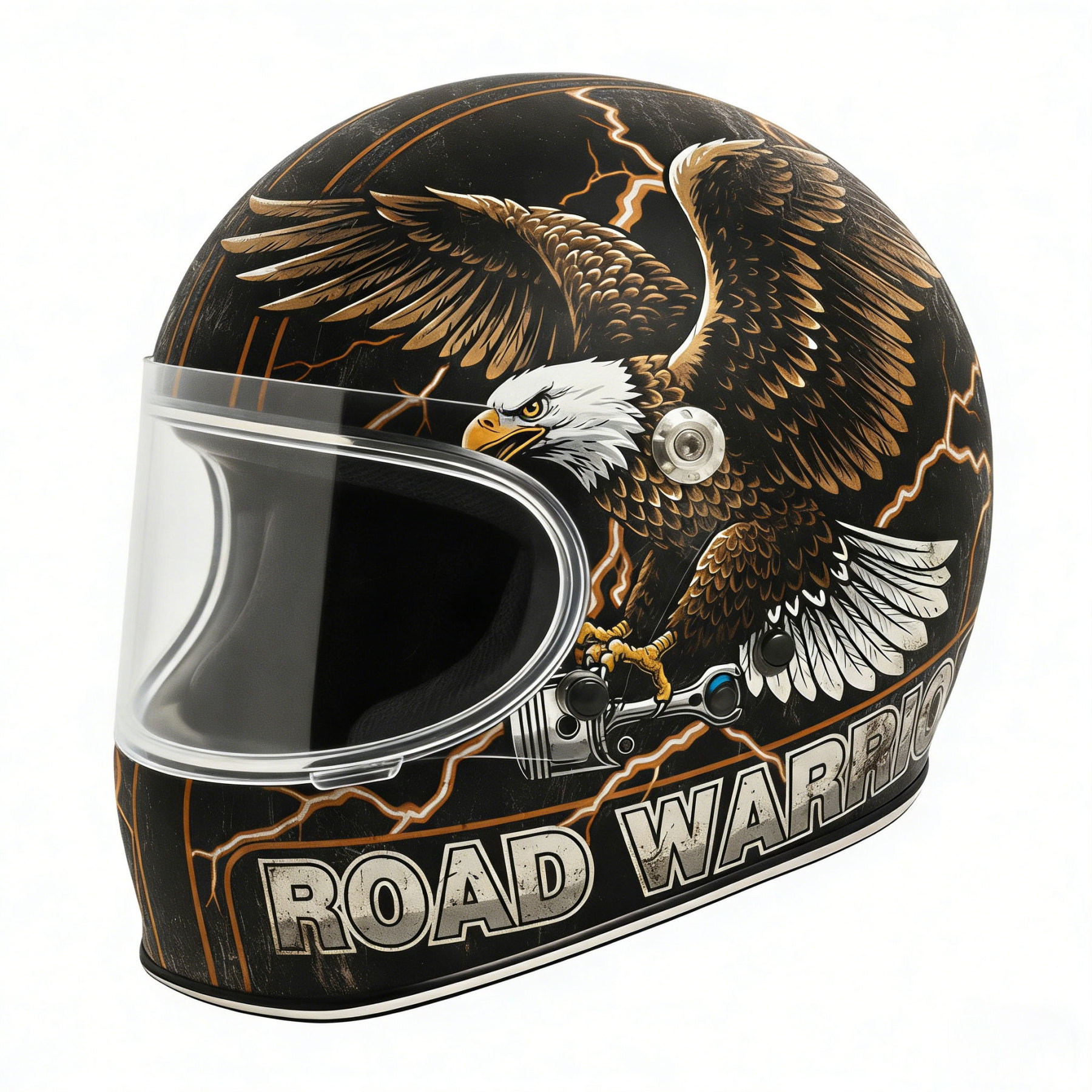 Retro Flashback: Traditional Tattoo Art Biker Helmet