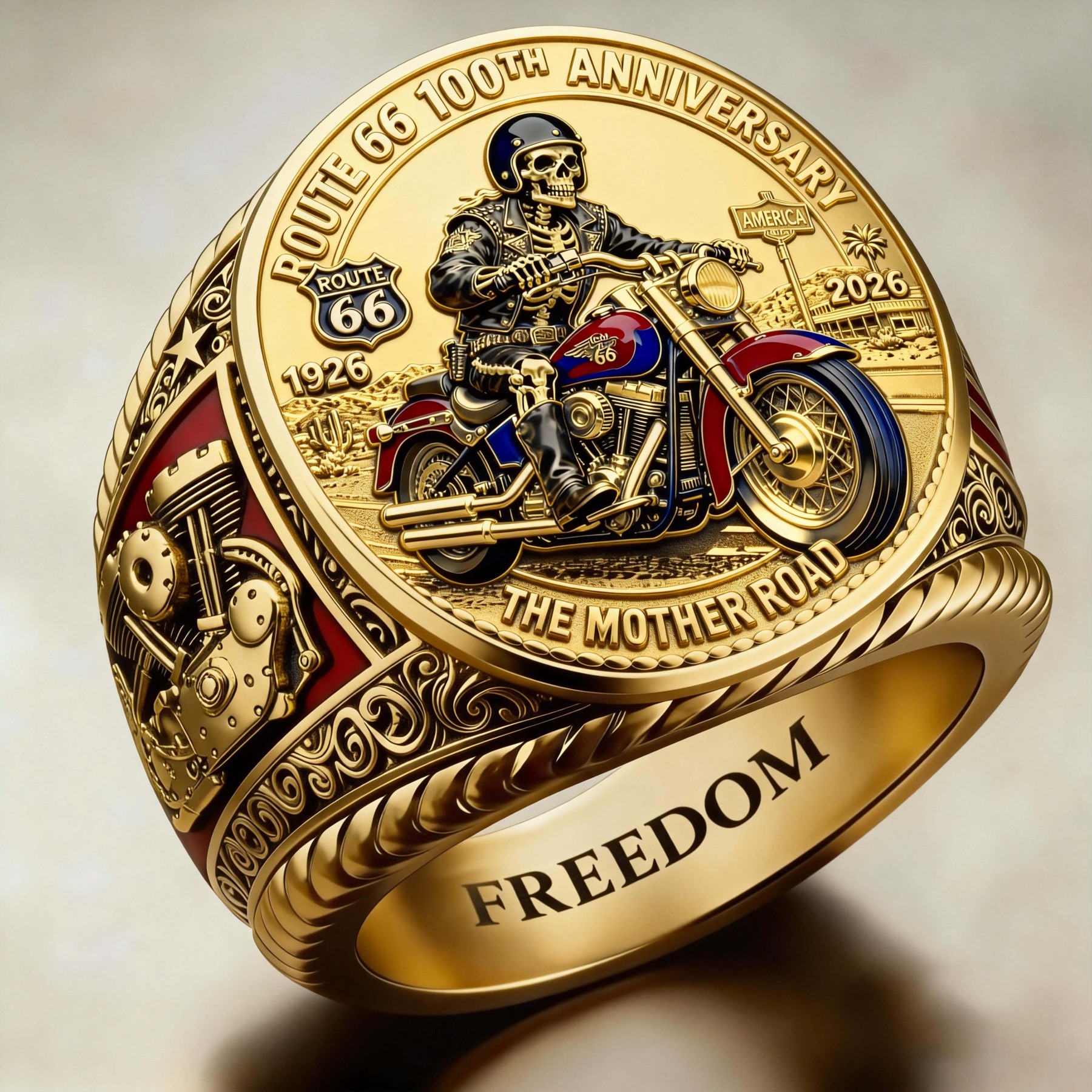 Steampunk Mechanical Gear Industrial Motorcycle Style Signet Ring