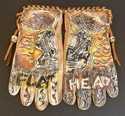 Men motorcycle gloves leather