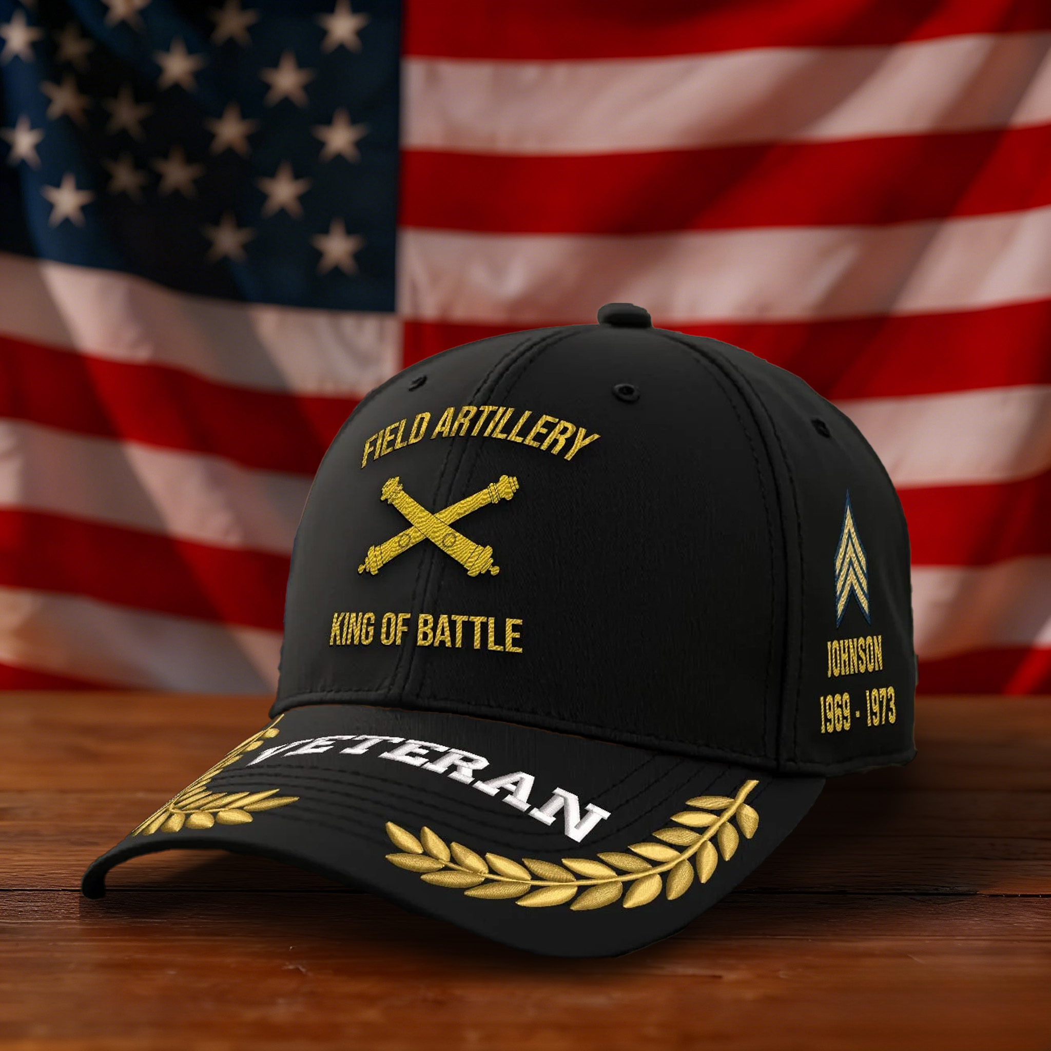 Army Field Artillery King of Battle Embroidered Classic Structured Cap - Embroidered Cap for Veterans - 2048