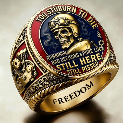 Steampunk Mechanical Gear Industrial Motorcycle Style Signet Ring