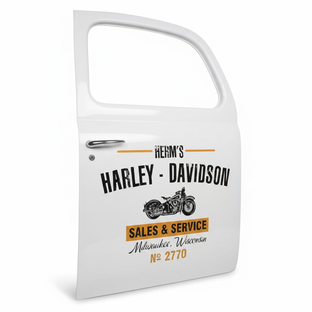 Vintage Distressed Industrial Motorcycle Garage Sales and Service Car Decal